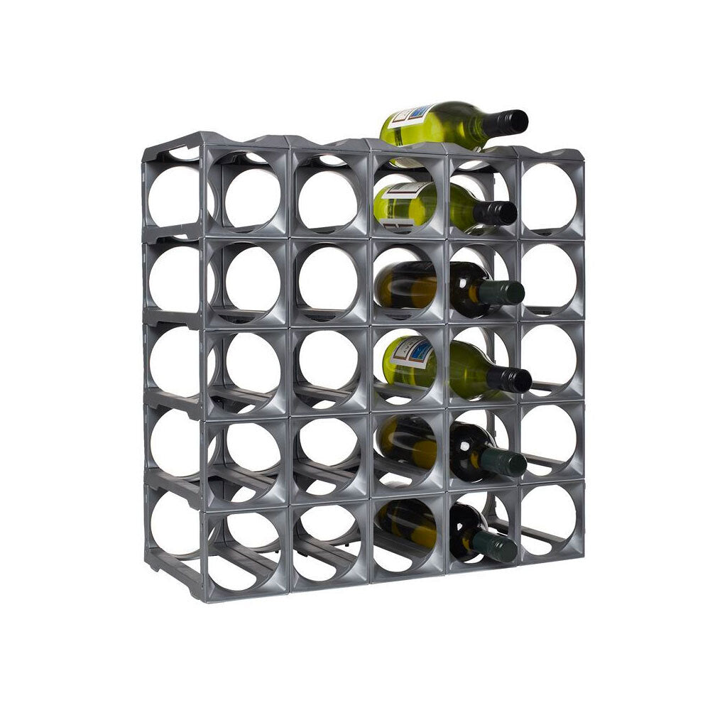 Stakrax 30 Bottle Modular Rack Plastic Kit Silver