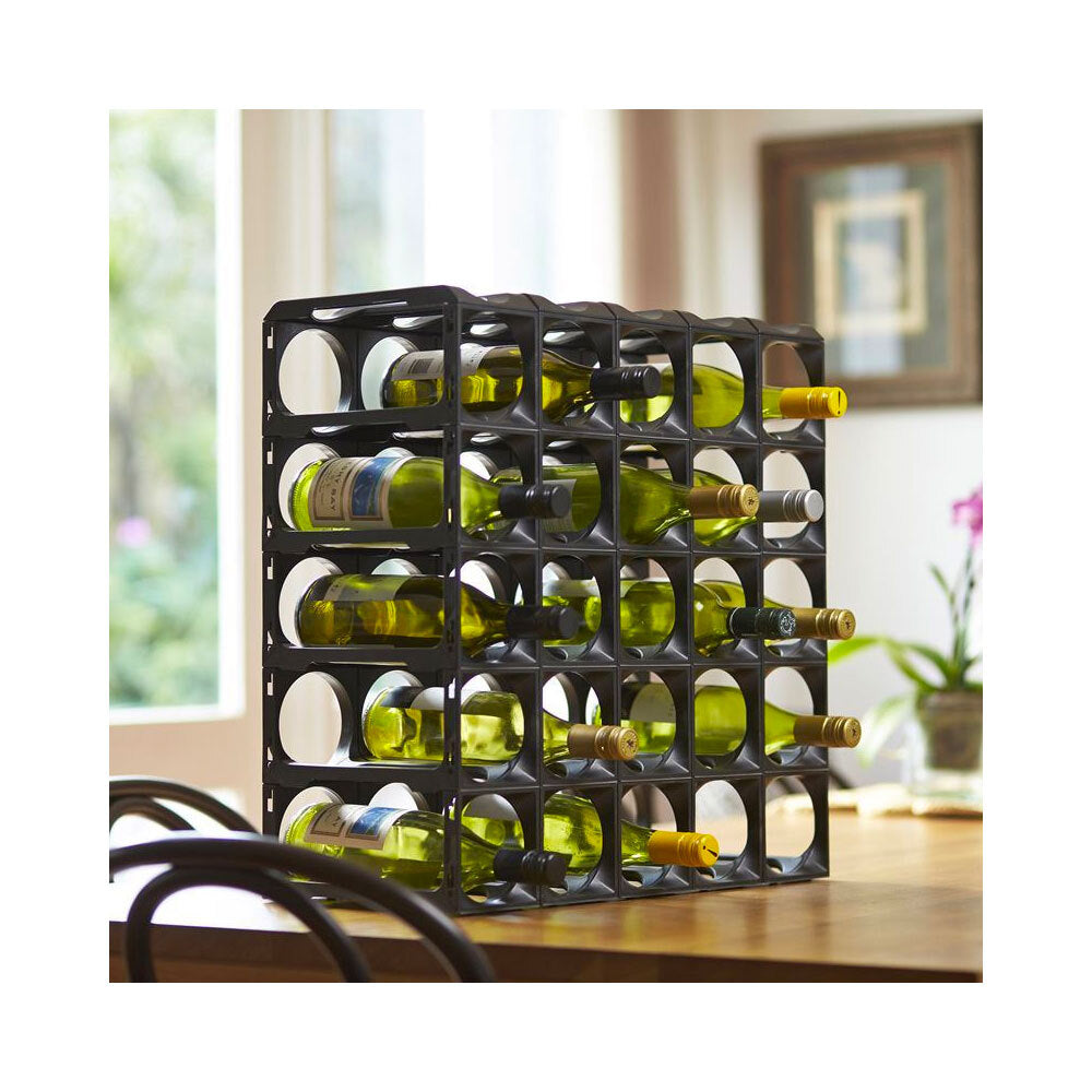 Stakrax 30 Bottle Modular Rack Plastic Kit Silver