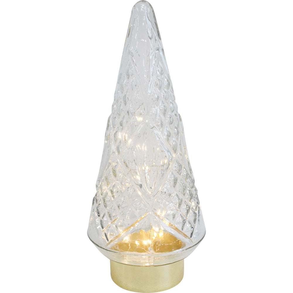 LVD 16x36cm LED Glass Xmas Tree  Home Decor Large - Clear