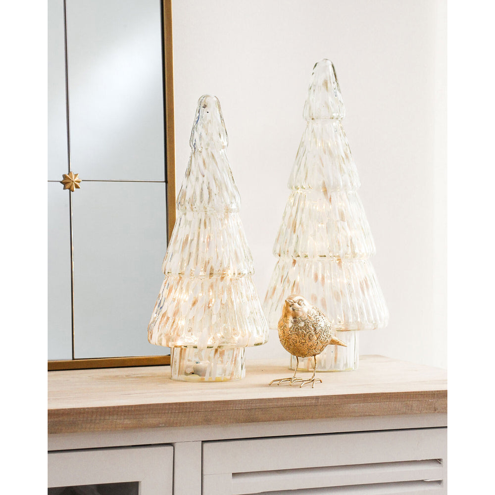 LVD 18x41cm LED Glass Xmas Tree Home Decor XL - White