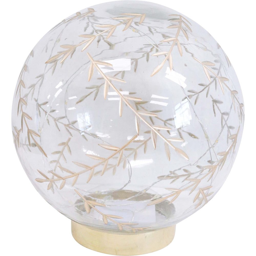 LVD 20x22cm LED Glass Leaf Ball Home Decor Medium