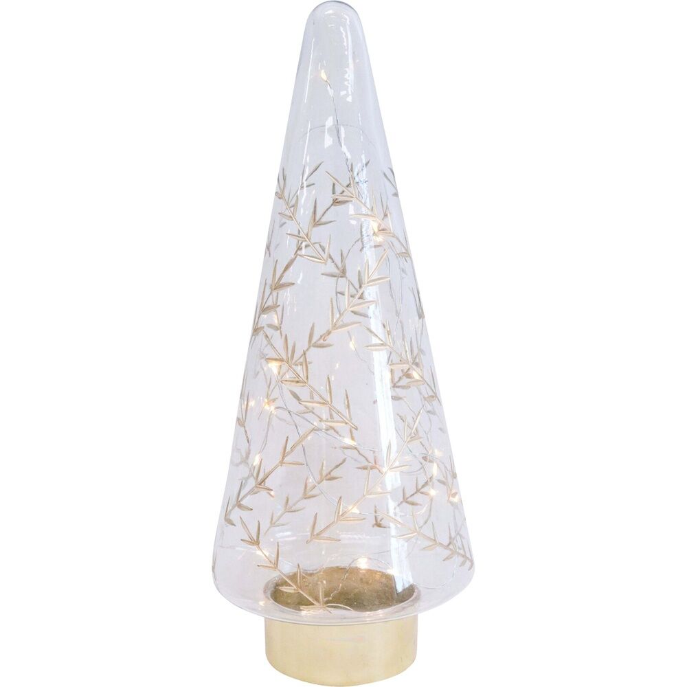 LVD 18x41cm LED Glass Leaf X-mas Tree Home Decor XL