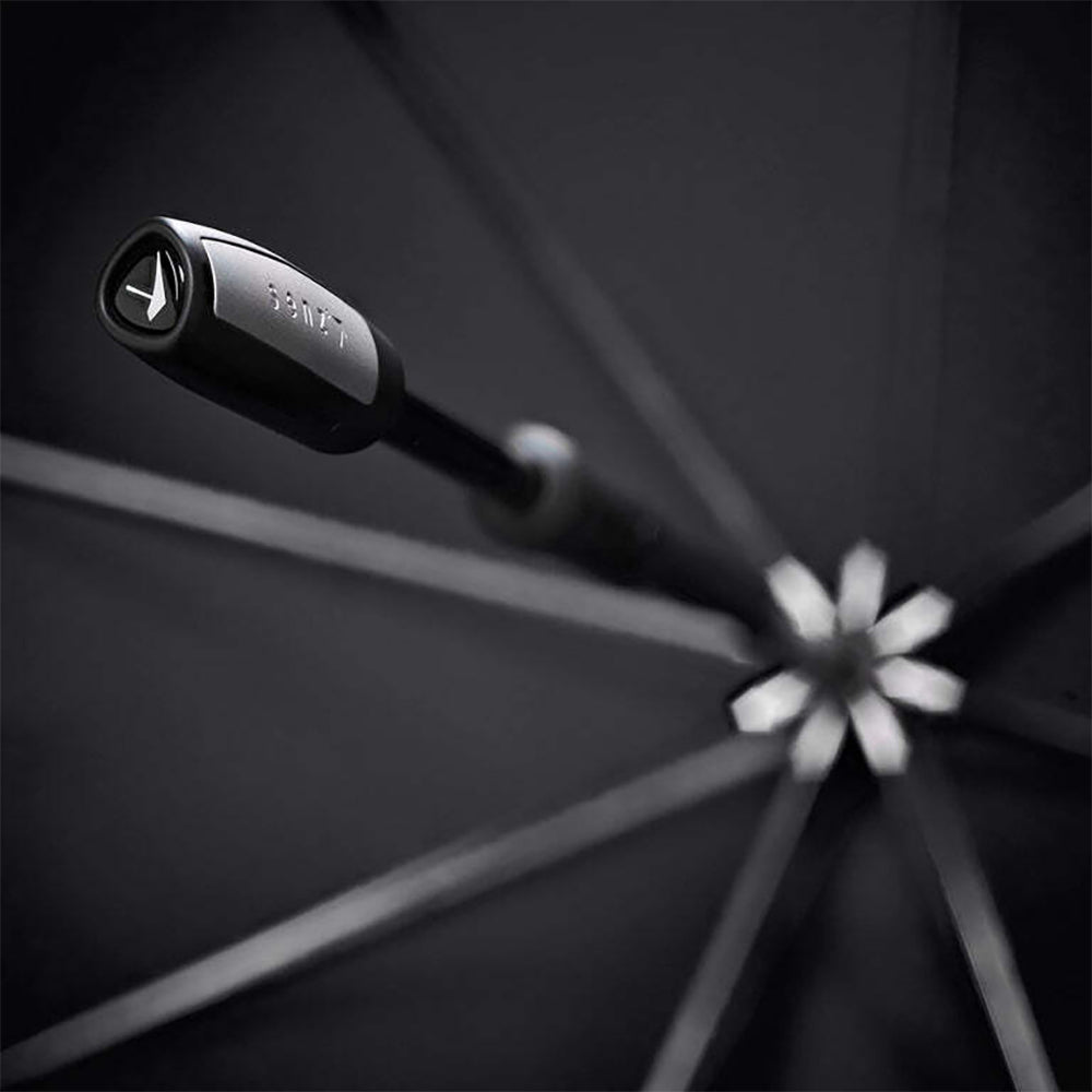 Senz 110cm XXL Stick Storm Umbrella Sun Shade Pure Black