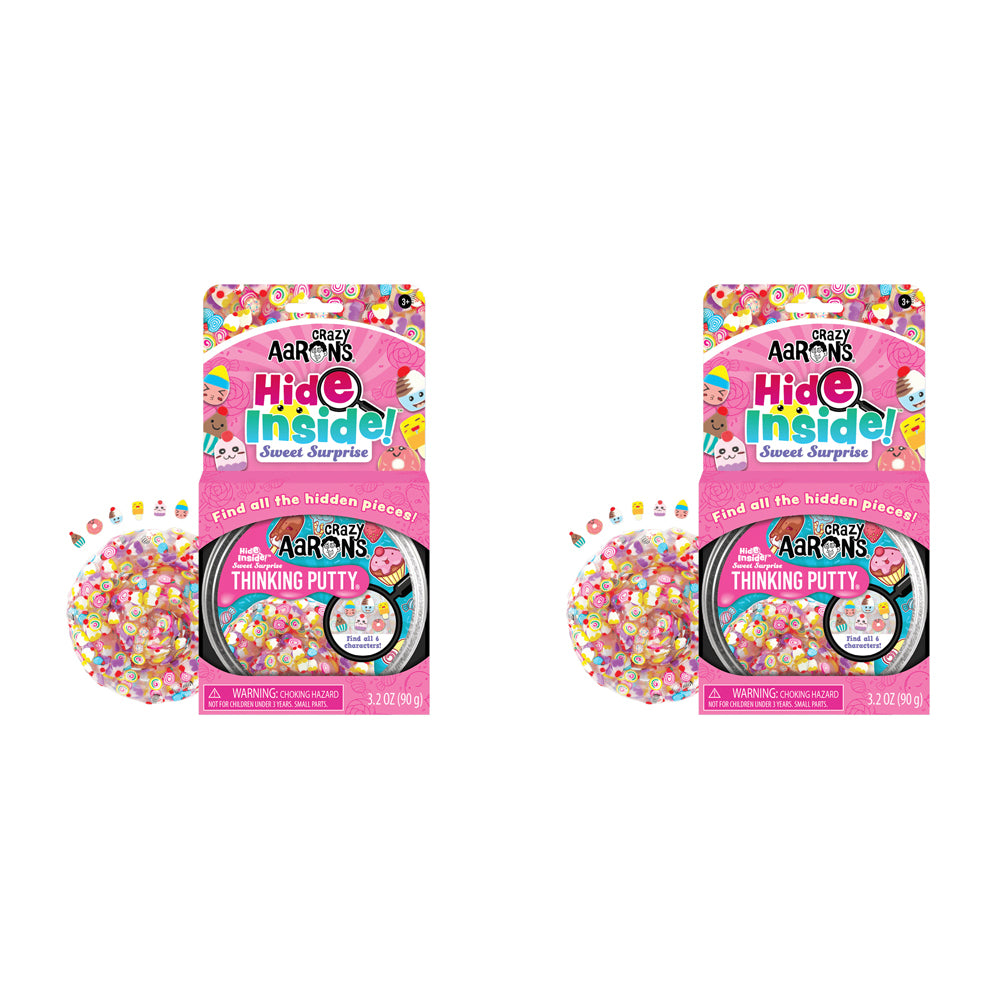 2PK Crazy Aarons Thinking Putty Sweet Surprise Hide Inside Toy 10cm 3y+