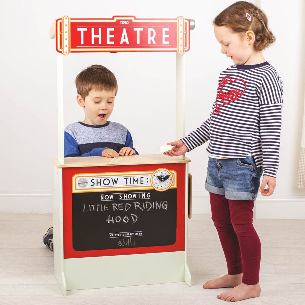 Tidlo Play Shop & Puppet Theatre Pretend Kids Wooden Toy 3y+