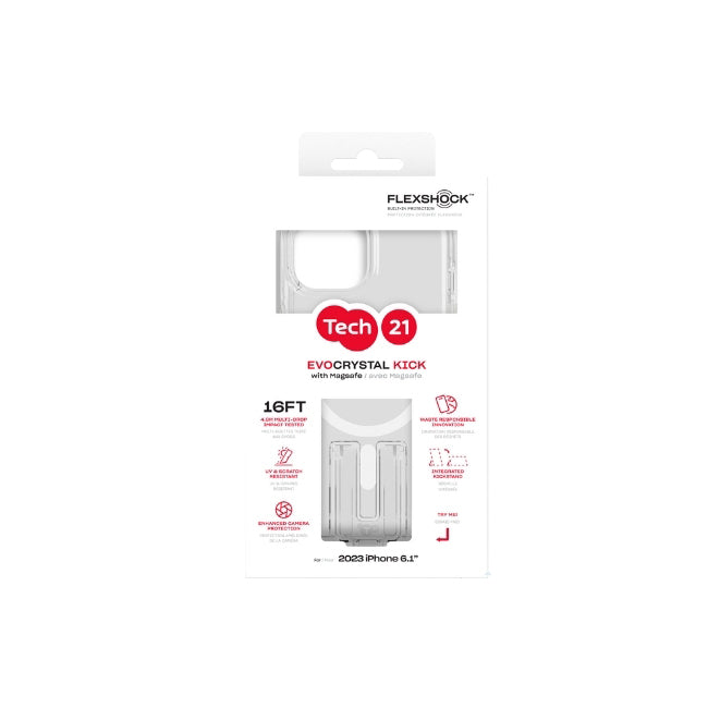 Tech21 EvoCrystal Kick w/MagSafe Case For Apple iPhone 15 Pro Max - White