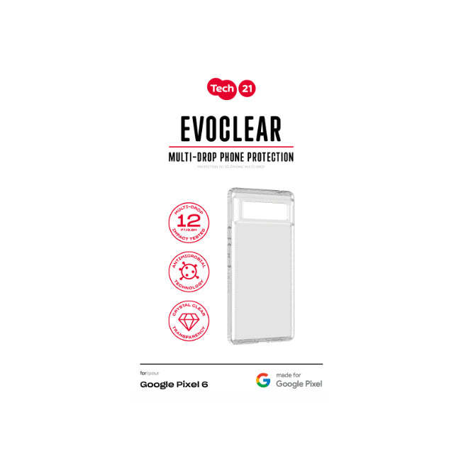 Tech21 EvoClear Phone Case For Google Pixel 6 - Clear