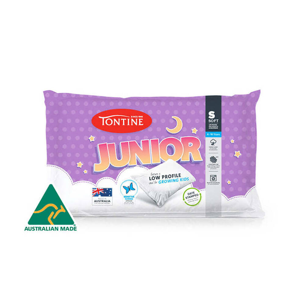 2PK Tontine Junior 6-10yrs Soft Pillow Low Profile