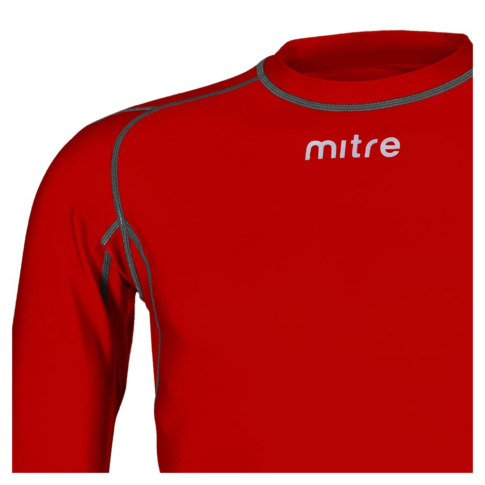Mitre Neutron Compression LS Top Size SY (Aged 5-7) Scarlet