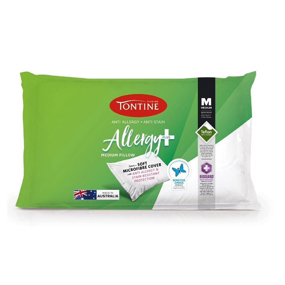 4PK Tontine Allergy Plus Pillow Medium Profile