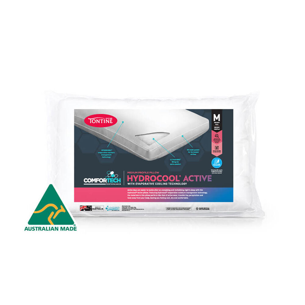 4PK Tontine Comfortech Hydrocool Active Pillow Medium Profile
