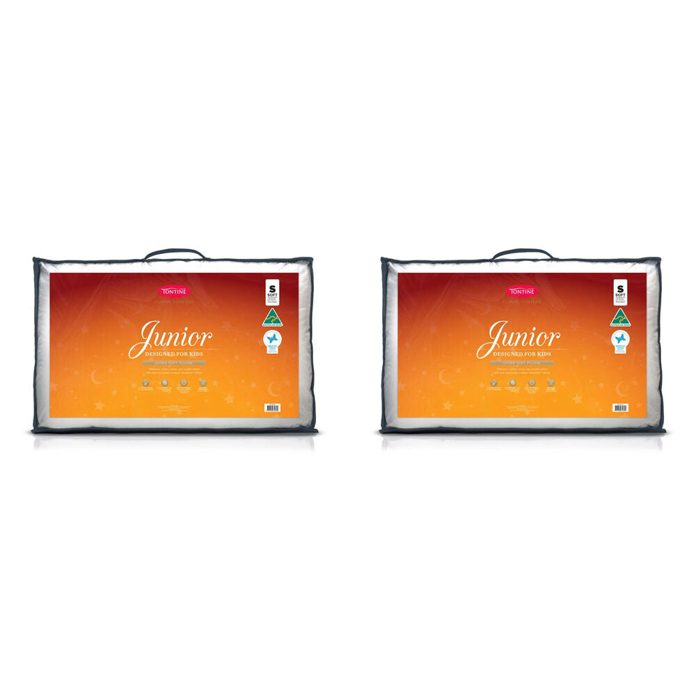 2PK Tontine Classic Comfort Junior Pillow Soft Low Profile
