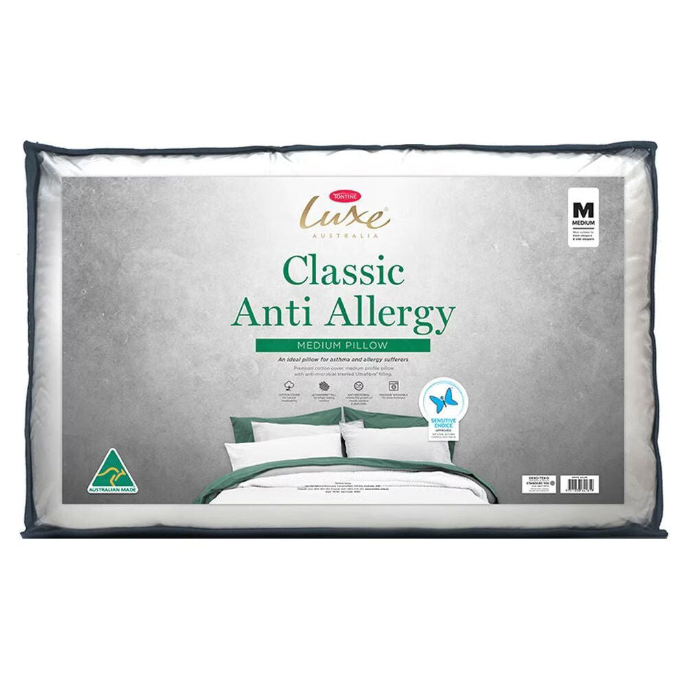 4PK Tontine Luxe Classic Anti Allergy Medium Pillow