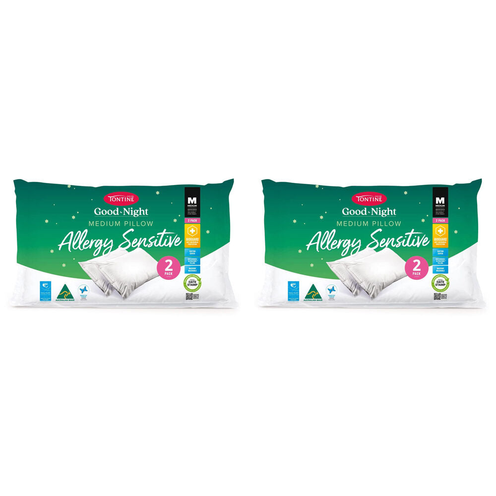 4pc Tontine Good Night Allergy Pillow Medium Profile
