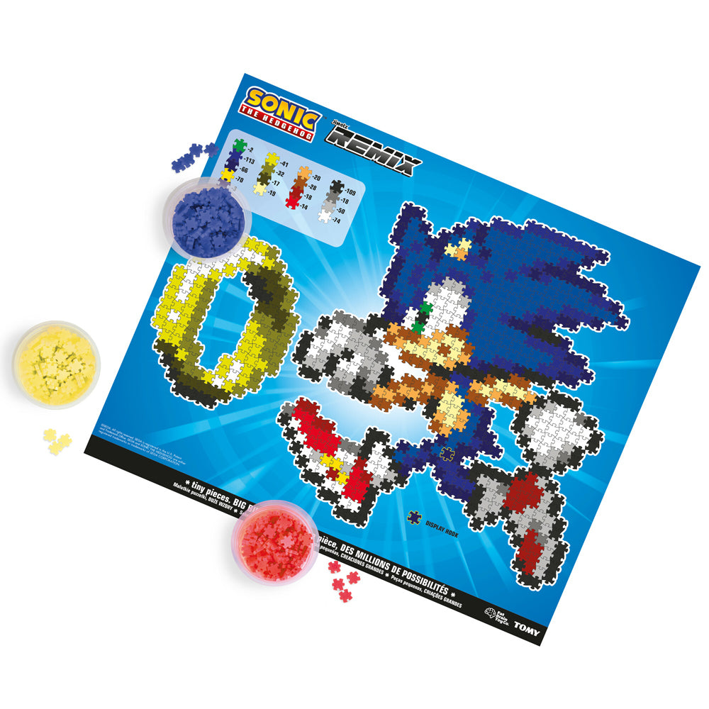 750pc Jixelz Remix Sonic the Hedgehog + Ring and 750pc Shadow Puzzle Set 8y+