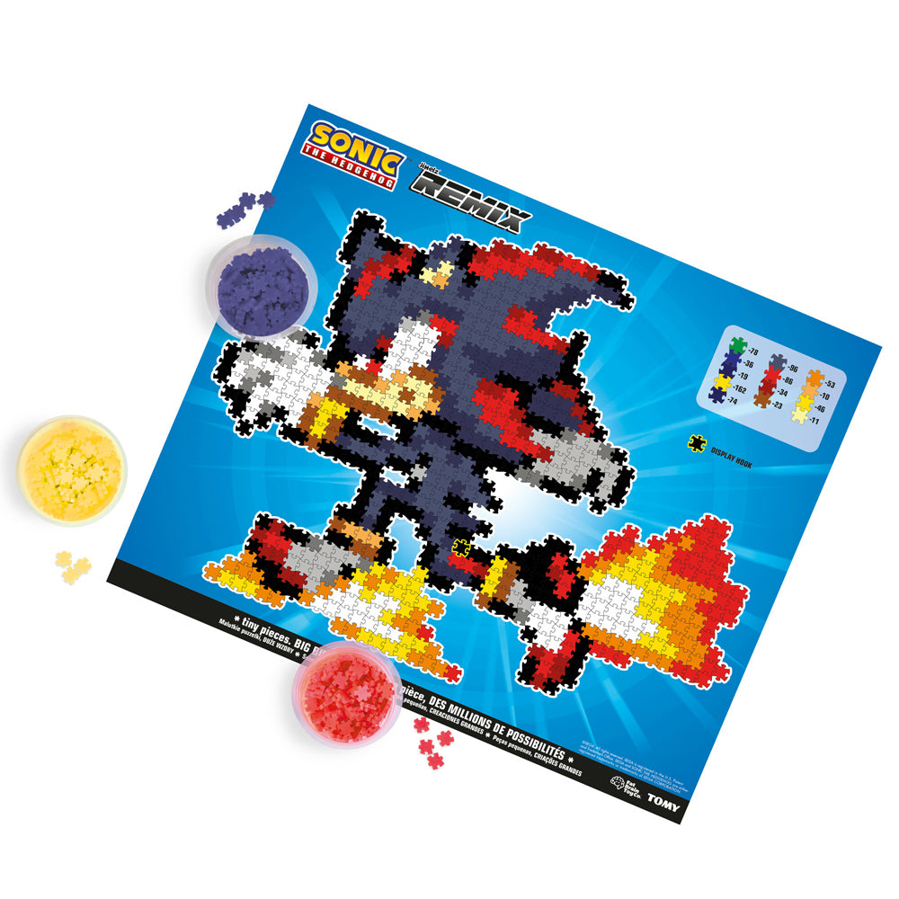 750pc Jixelz Remix Sonic the Hedgehog + Ring and 750pc Shadow Puzzle Set 8y+