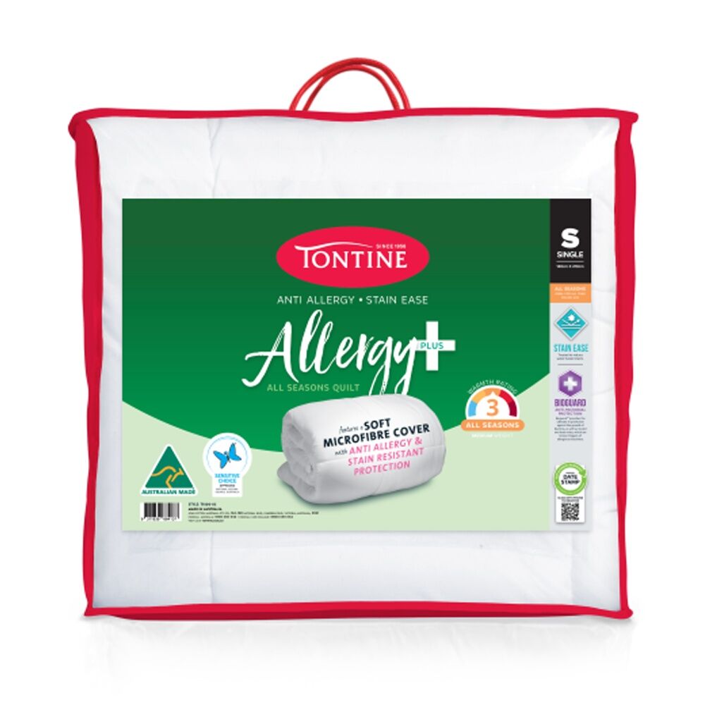 Tontine Allergy Plus Stain Ease Quilt All Seasons Athsma Friendly