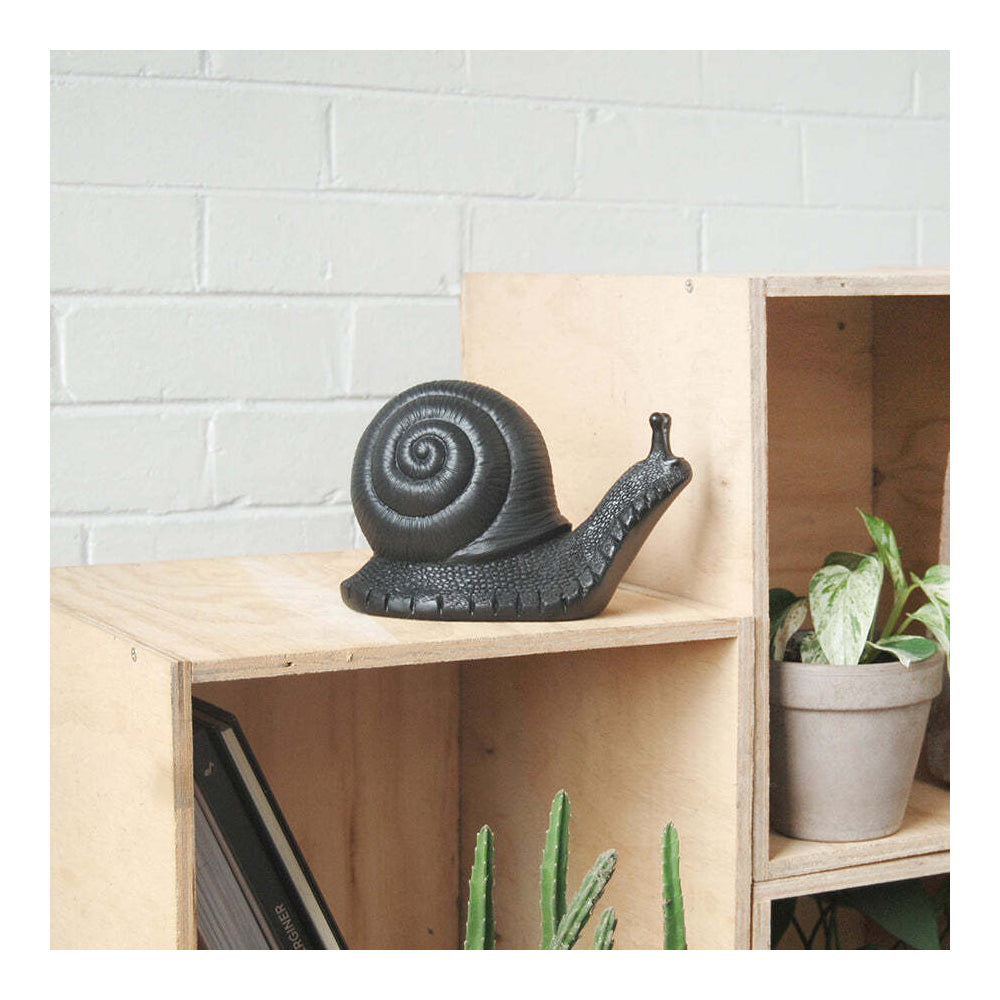 2PK White Moose Resin Table Snail Home/Garden Decor - Black