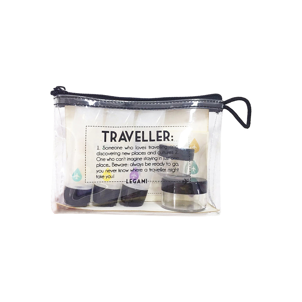 2x 6pc Legami Traveller Toiletries Empty Bottles w/ Pouch Set