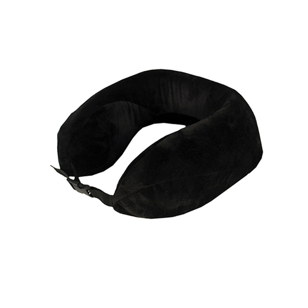Tosca Memory Foam Travel Neck Support Sleeping Pillow - Black