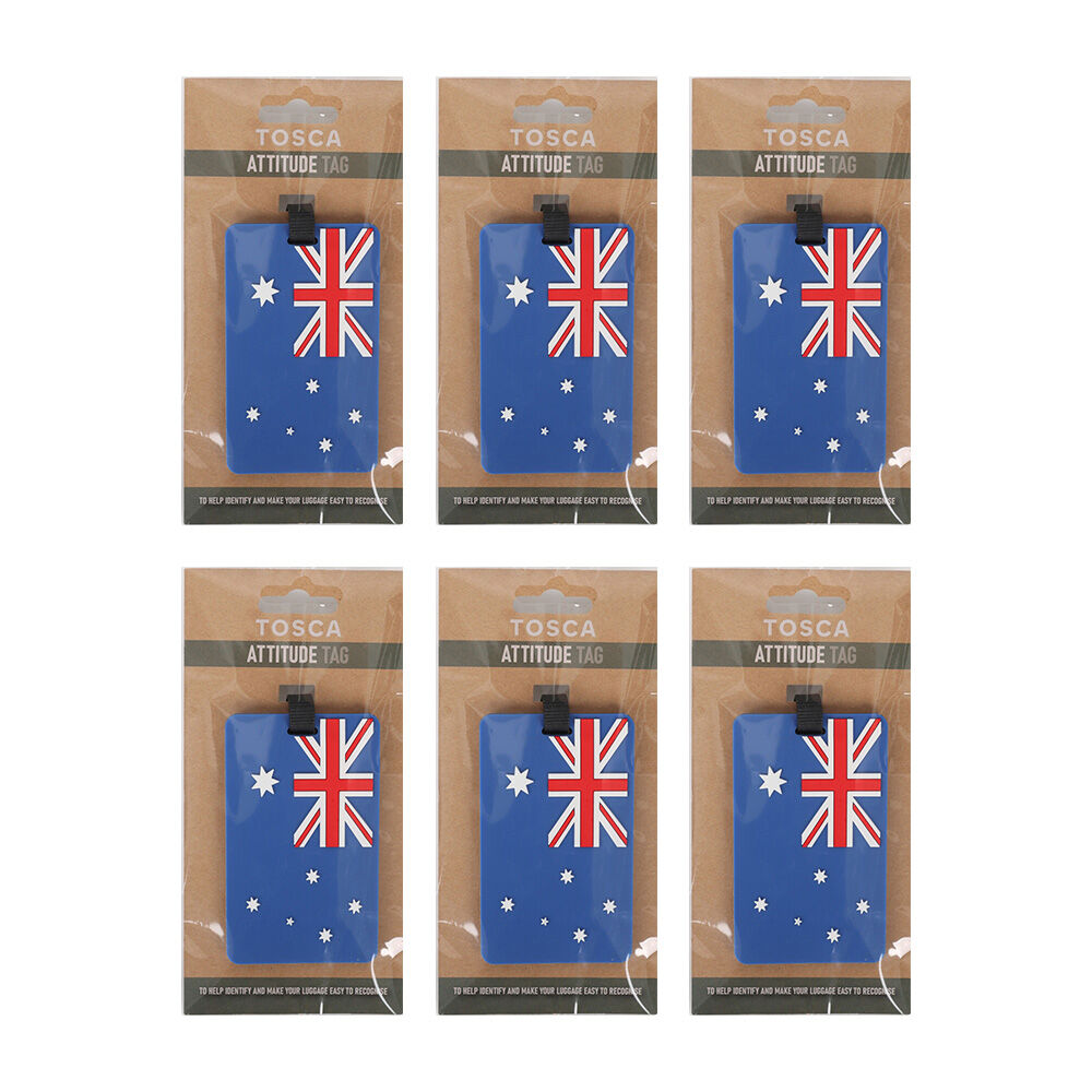 6PK Tosca Attitude Travel Luggage Suitcase Bag Tag - Aus Flag