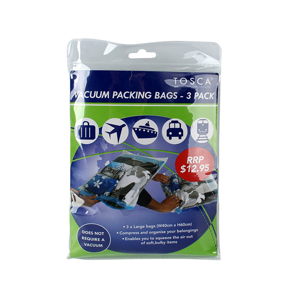 2x 3pc Tosca Vacuum Sealed Travel Compressed Packing Bags