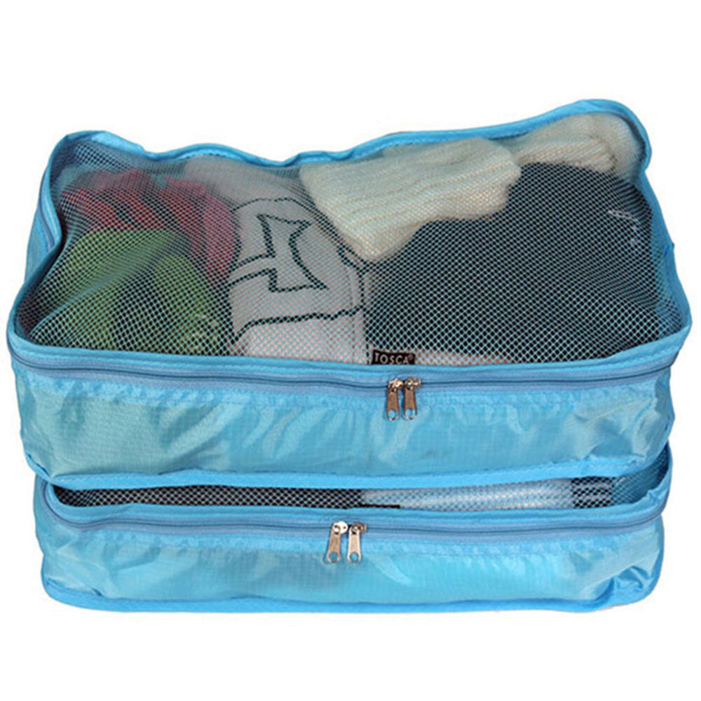 2x 2pc Tosca XL Travel Packing Cube Storage Bags - Aqua