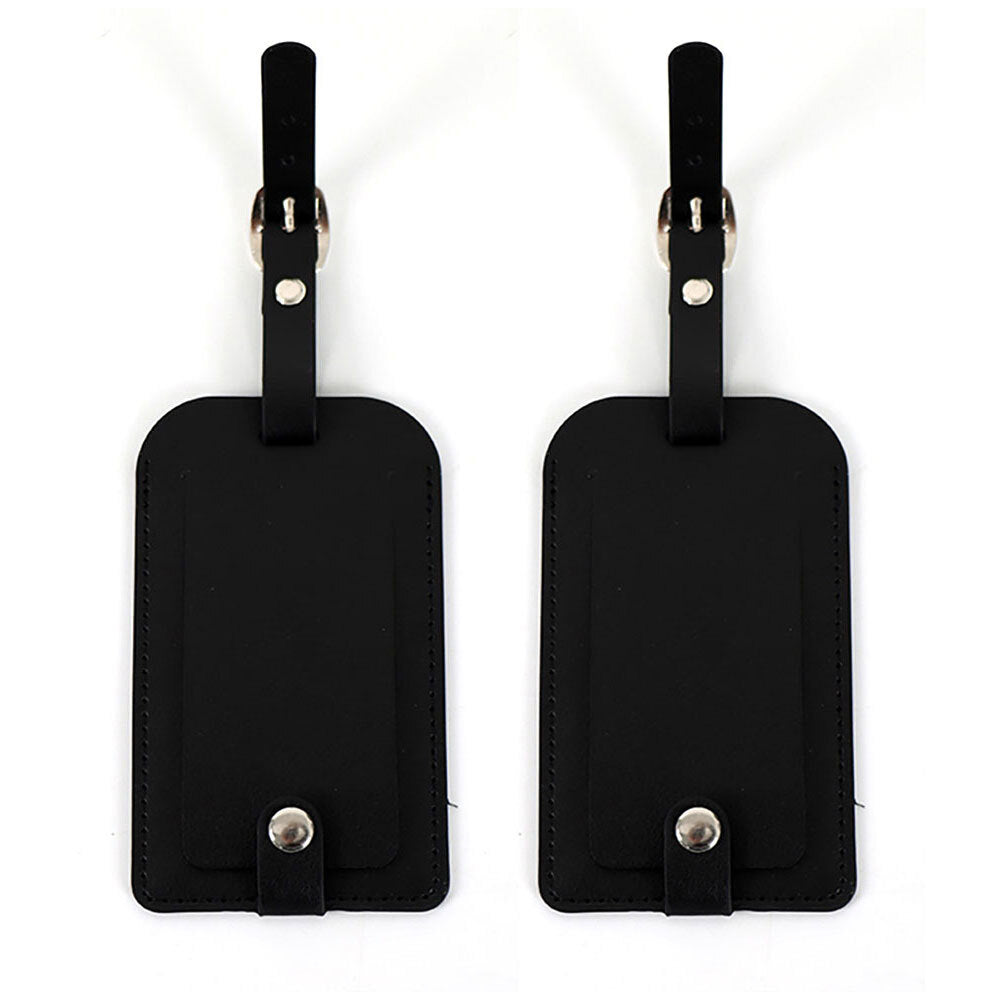 2PK Tosca PU Luggage Bag Suitcase Name/Address Tag - Black