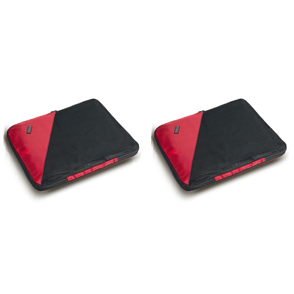 2PK 2pc Compression Cube Men Travel Luggage Organisers - Red