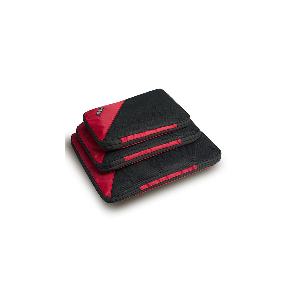 2PK 2pc Compression Cube Men Travel Luggage Organisers - Red