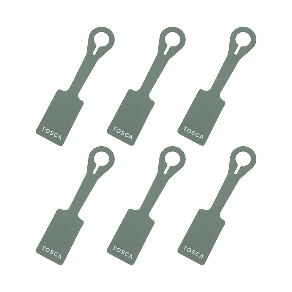 6PK Tosca Silicone Travel Luggage Suitcase Bag Tag Moss