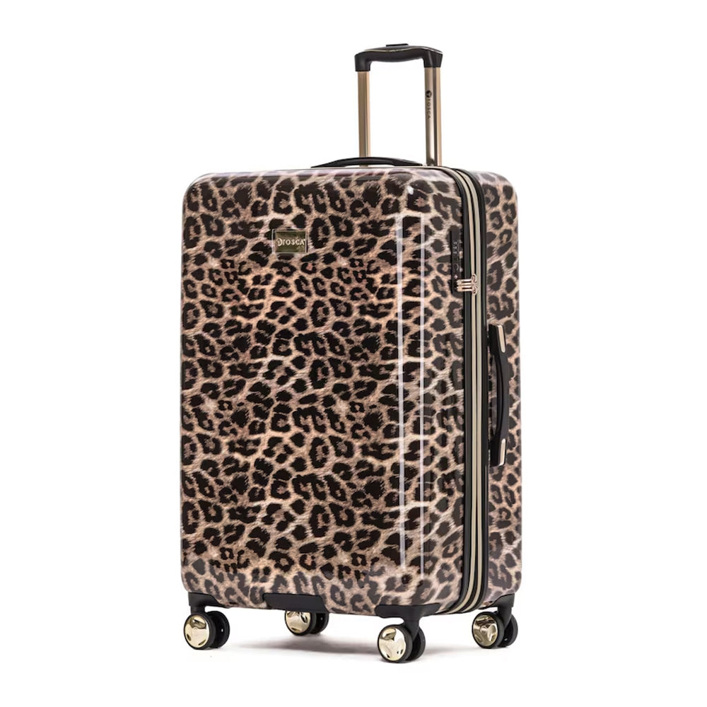 3pc Tosca Wheeled Suitcase Luggage Set - Leopard Print