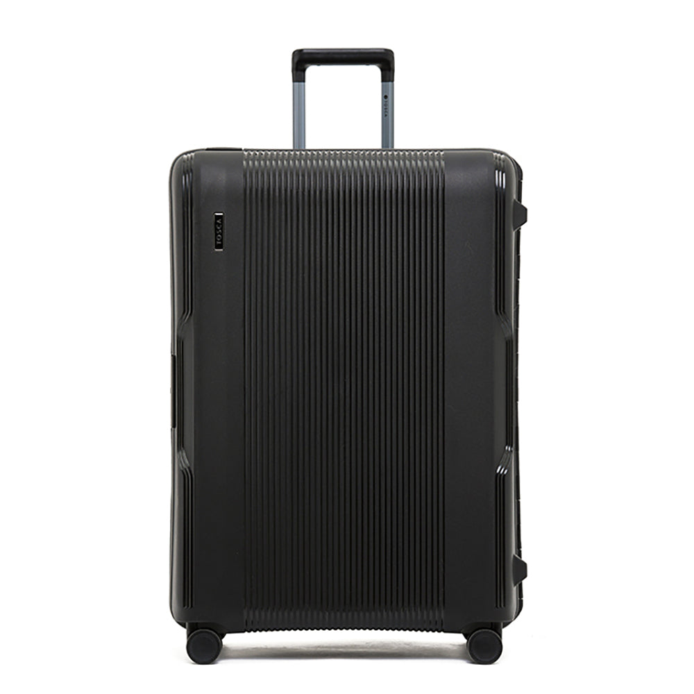 2pc Tosca Knox 25"/29" Checked Trolley Travel Suitcase Luggage - Black