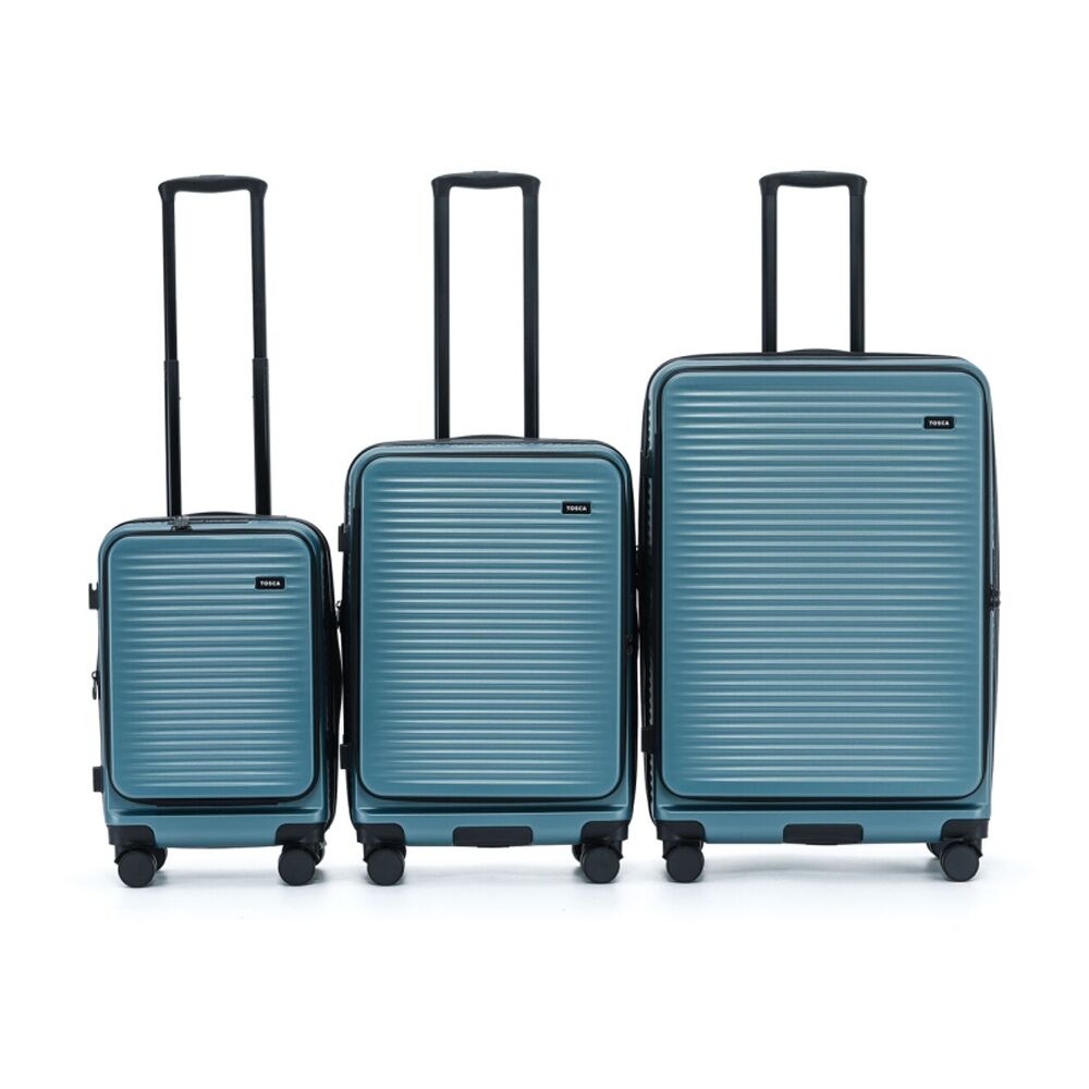 3pc Tosca Zen Travel Suitcases/Luggage Set W/ Wheels & Combination Lock Slate