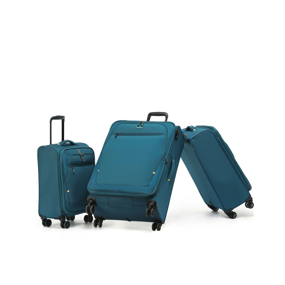 3pc Tosca Luna Lite Troller Travelling Suitcase Luggage Set Teal/Lime