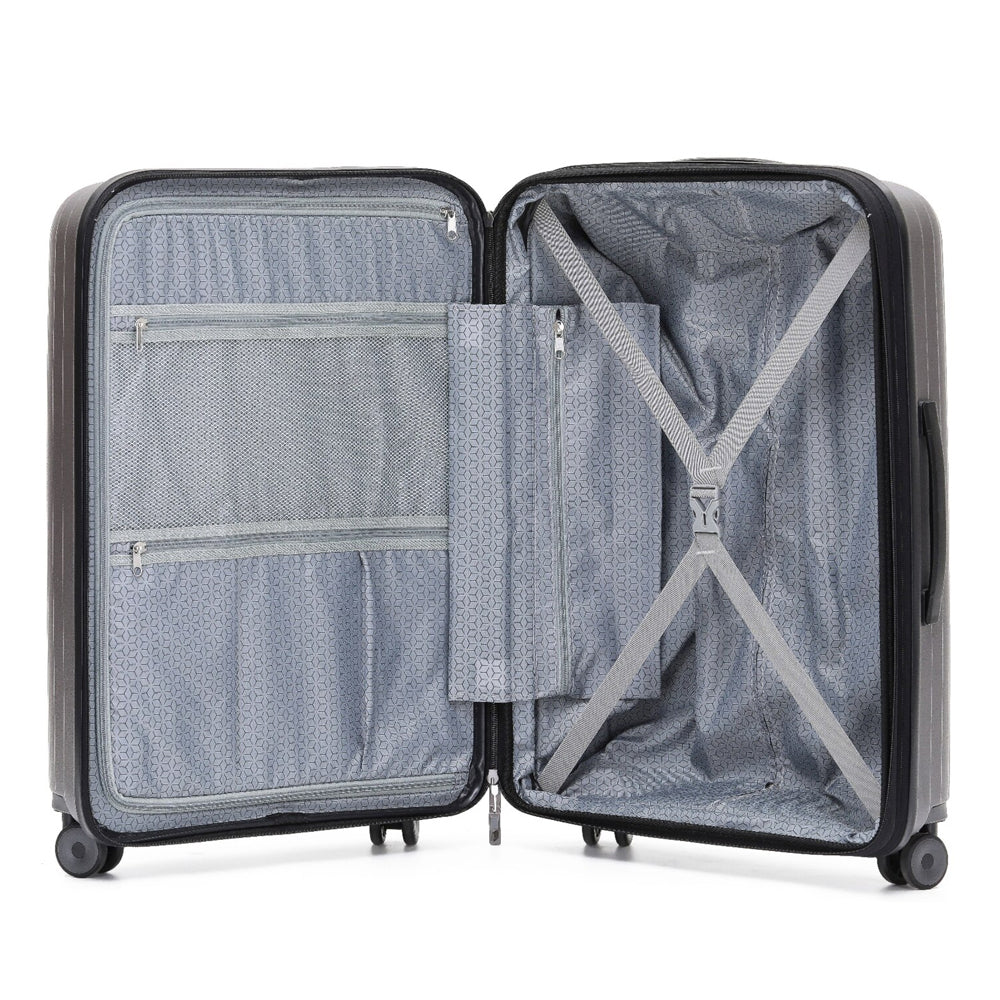 3pc Tosca Eclipse Wheeled Suitcase Luggage Set - Charcoal