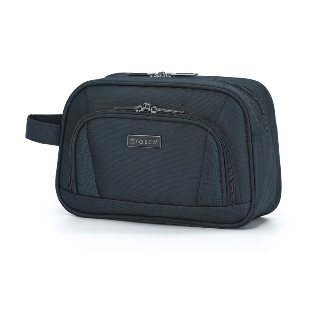 2PK Tosca Oakmont Wetpack Travel Toiletry Pouch/Bag Wash Bag Navy