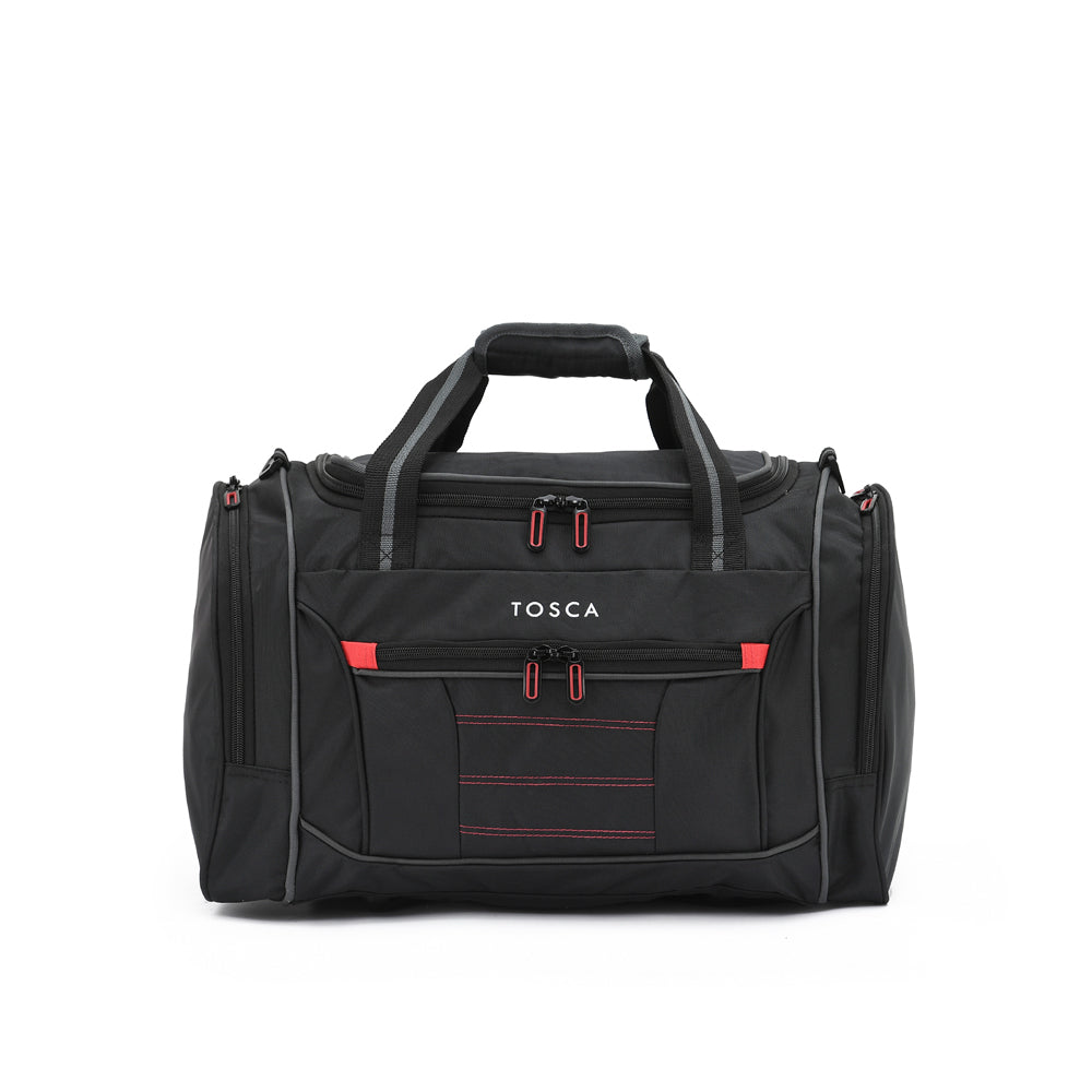 Tosca Small Duffle/Weekender Bag 30x48cm - Black/Red
