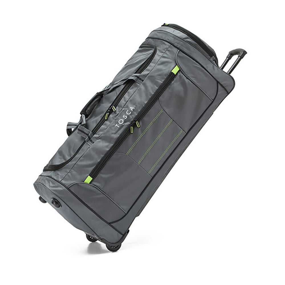Tosca Jumbo Wheel Duffle/Weekender Bag 90cm - Grey/Lime
