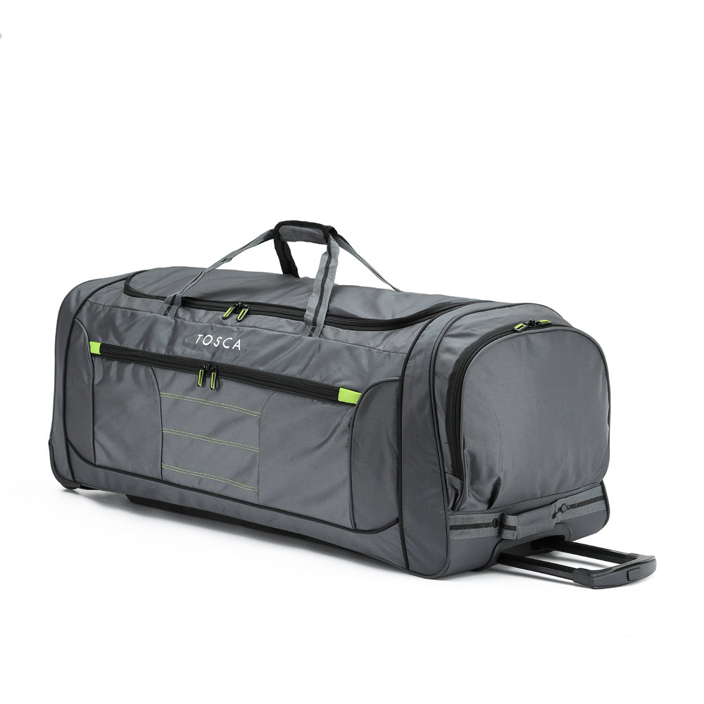 Tosca Jumbo Wheel Duffle/Weekender Bag 90cm - Grey/Lime