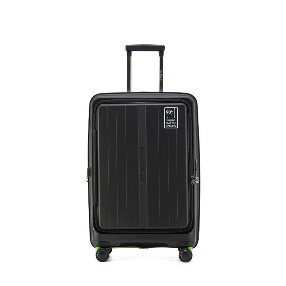 Tosca Cruiser Hard Case Carry On Travelling Suitcase Medium 67x42x27cm BLK/LIM