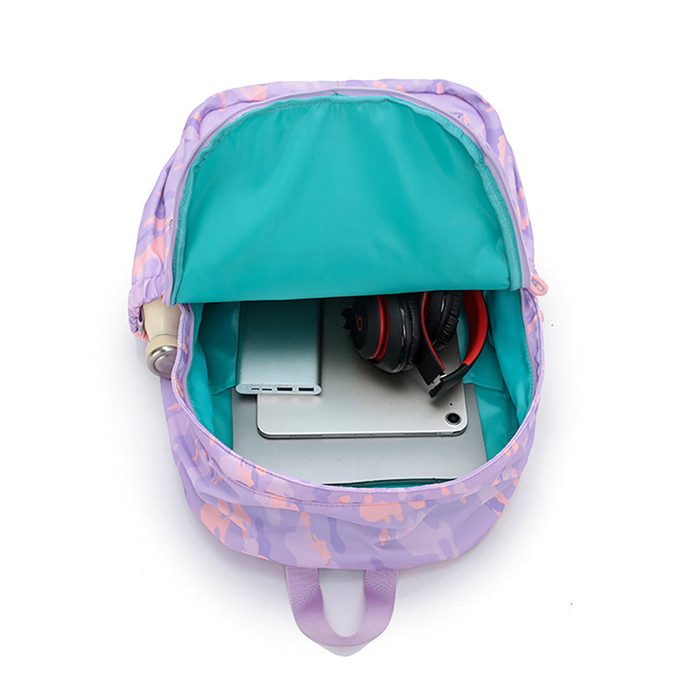 Tosca Camo Adjustable Kids School Backpack - Purple