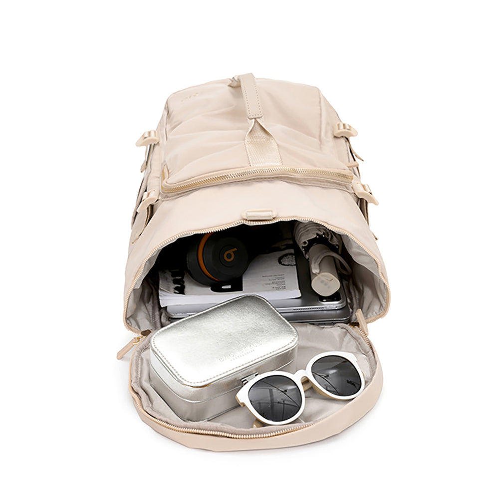 Tosca Barrel Travel Heavy Duty Hiking Backpack/Tote Beige