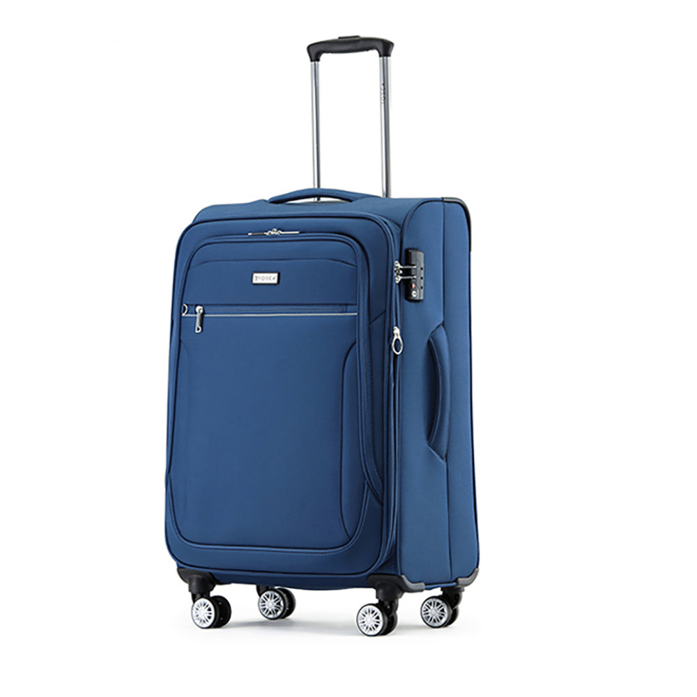 Tosca Transporter 26" Checked Trolley Luggage Suitcase - Blue