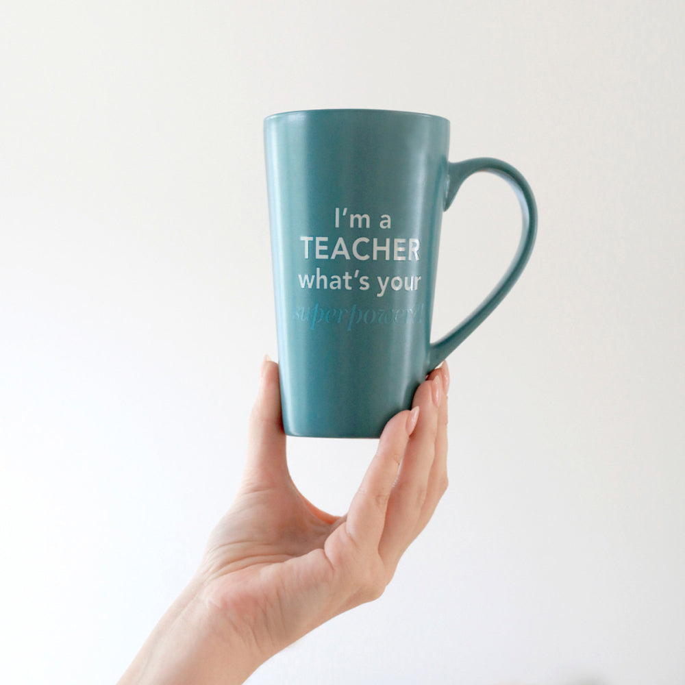 4PK Splosh Teacher Superpower Ceramic Mug w/ Handle 500ml - Teal