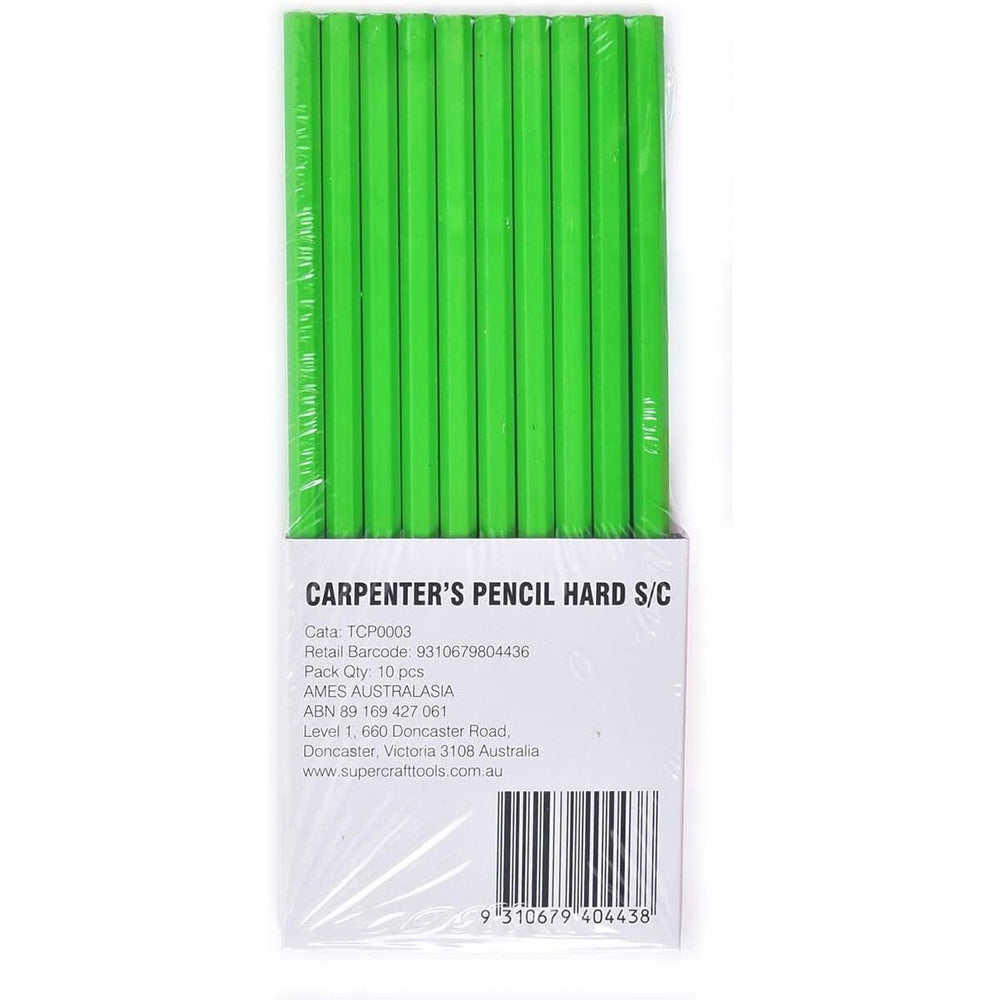3x 10pc Supercraft Carpenters/Builders Marking Pencil Hard Green