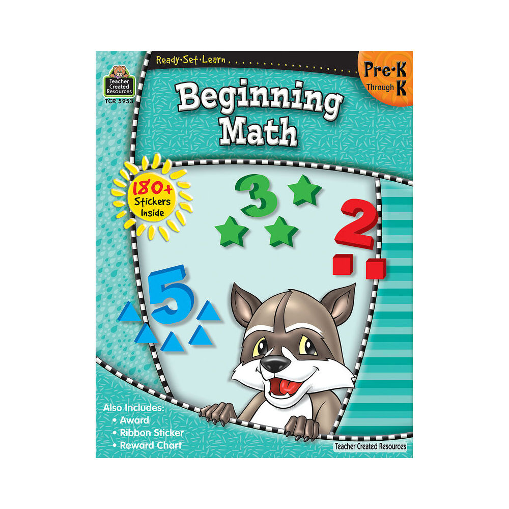 6PK Teacher Created Resources Beginning Math Book Set For Grade Pre-K-K Kids 4+
