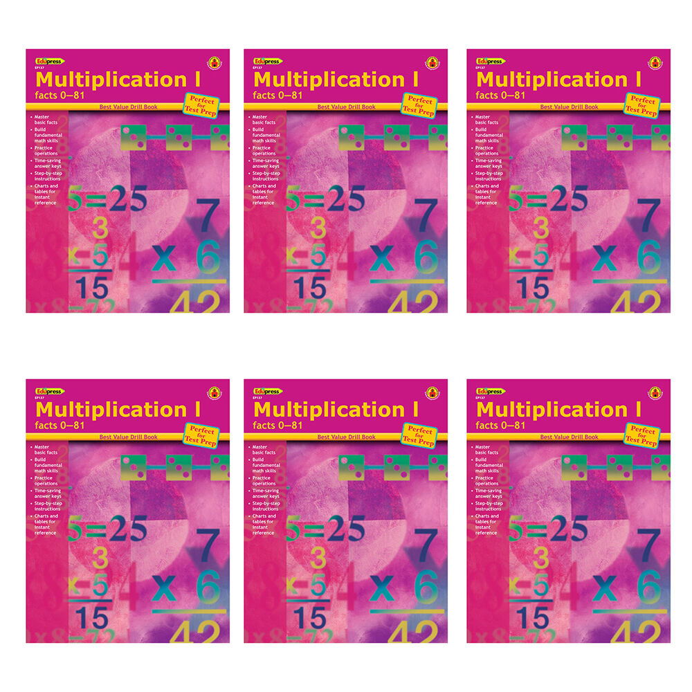 6PK Teacher Created Resources Math Drill Book Multiplication 1 Kids 6y+