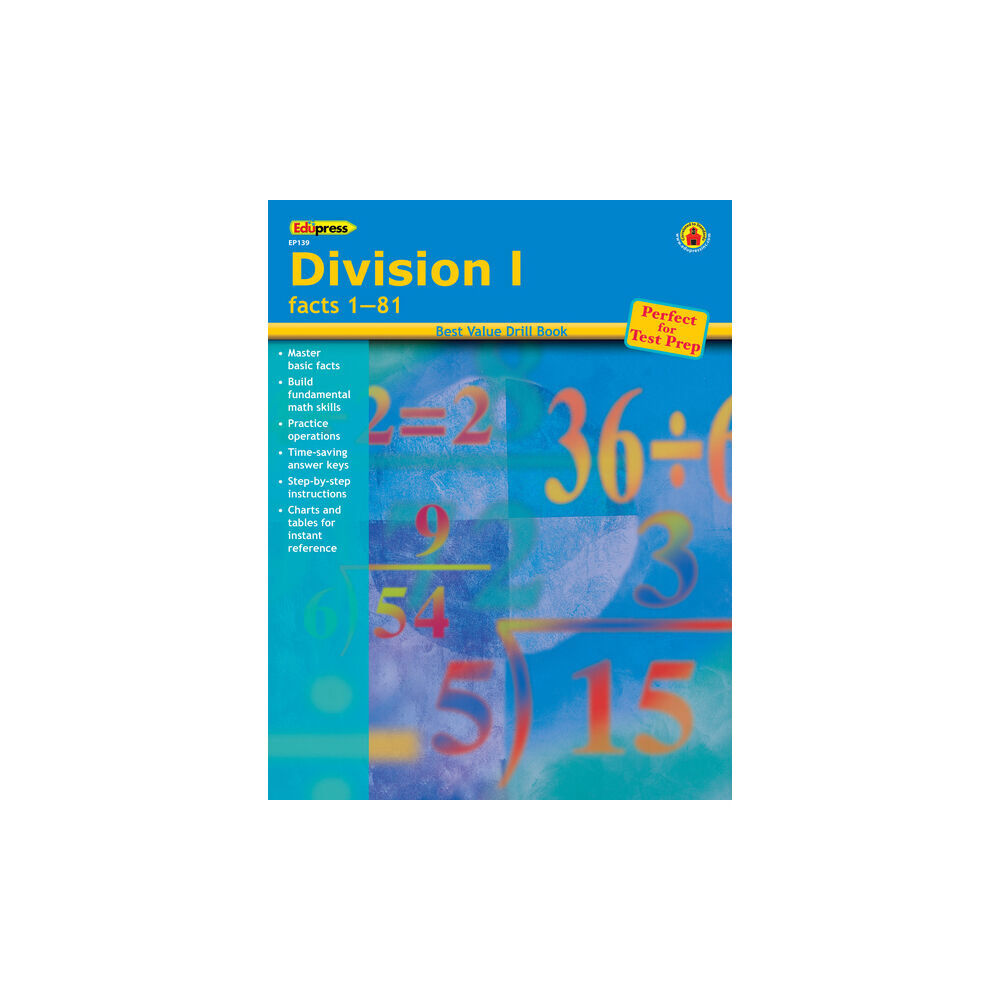3PK Teacher Created Resources Best Value Math Drill Book Division 1 Kids 7y+