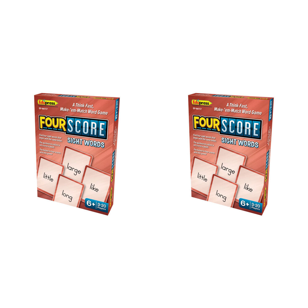2PK Teacher Created Resources Four Score Card Game: Sight Words 6y+